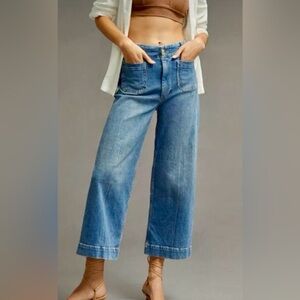 Anthropologie Maeve Colette Crop High-Rise Wide-Leg Jeans / Pants
